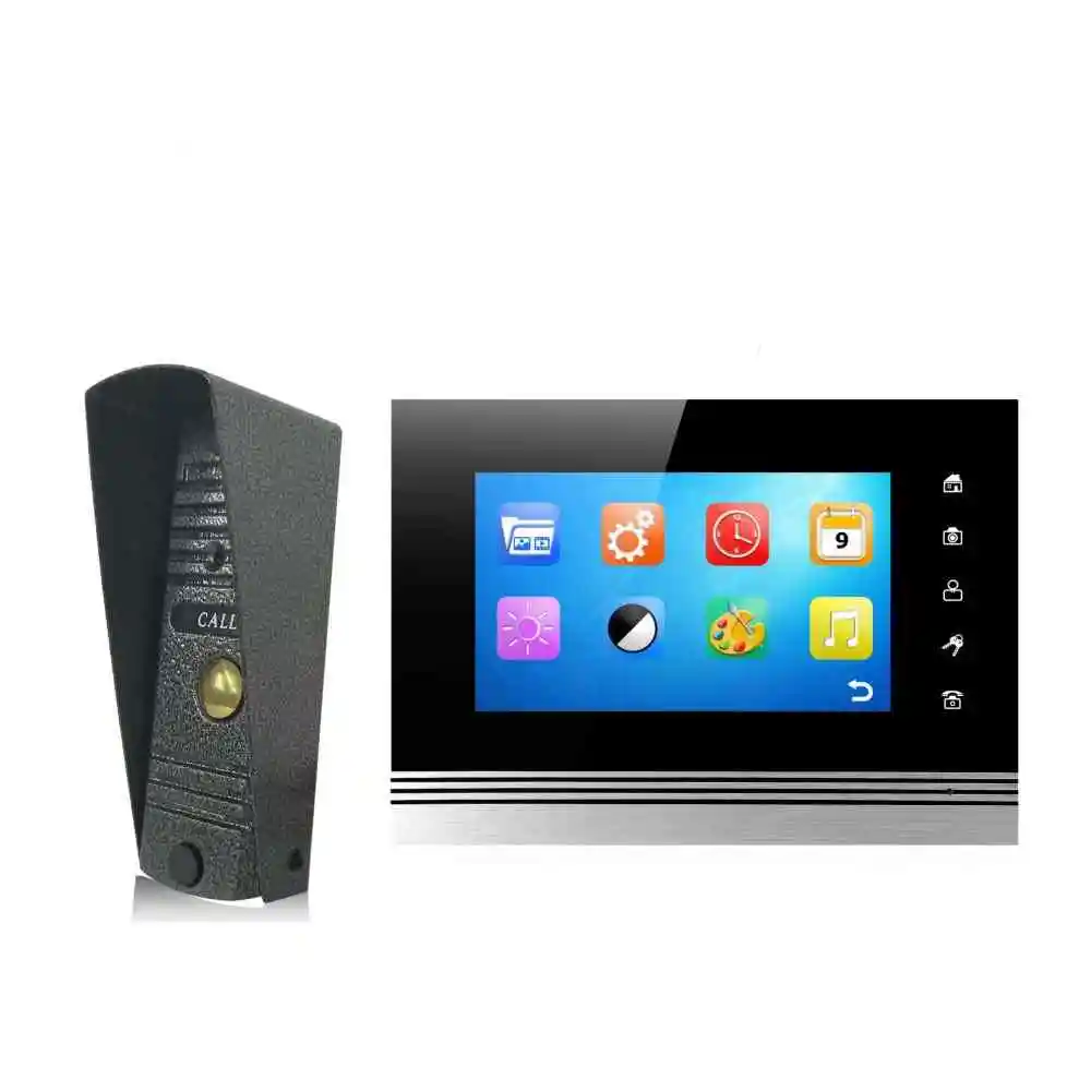 

7inch video door intercom system Touch screen hide camera for home
