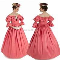 new arrivalelegant retro pink taffeta victorian dresses civil war gown historical dresses retro regency ruffles dress hl 114