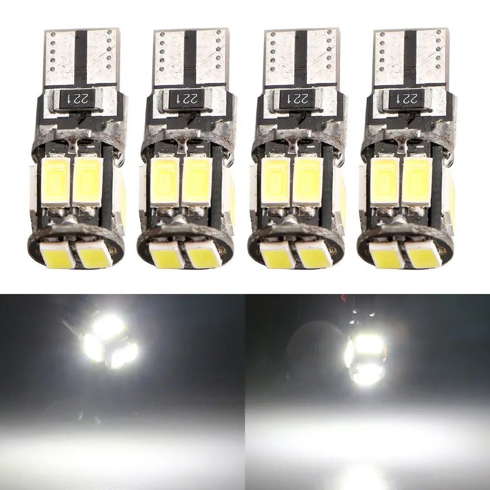 

4Pcs WHITE T10 W5W 194 168 5630 10 SMD CANBUS ERROR FREE LED INTERIOR LIGHT BULB Size:27*10mm