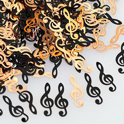 Music Note 800 шт./упак. мульти-формы Снежинка корона дизайн логотипа черный Brone металлические блестки нейл-арта Стикеры сотовый телефон украшения ТГ - Цвет: Music Note