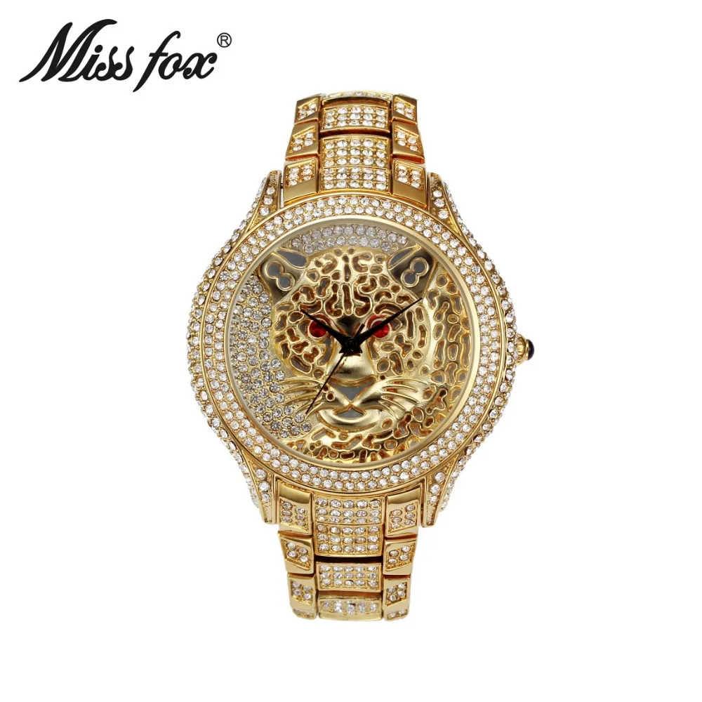 

Miss Fox Brand Women's Watches Top Brand Luxury Casual Quartz Fashion Dress watch Diamond Leopard Ladies Clock Relogio Feminino