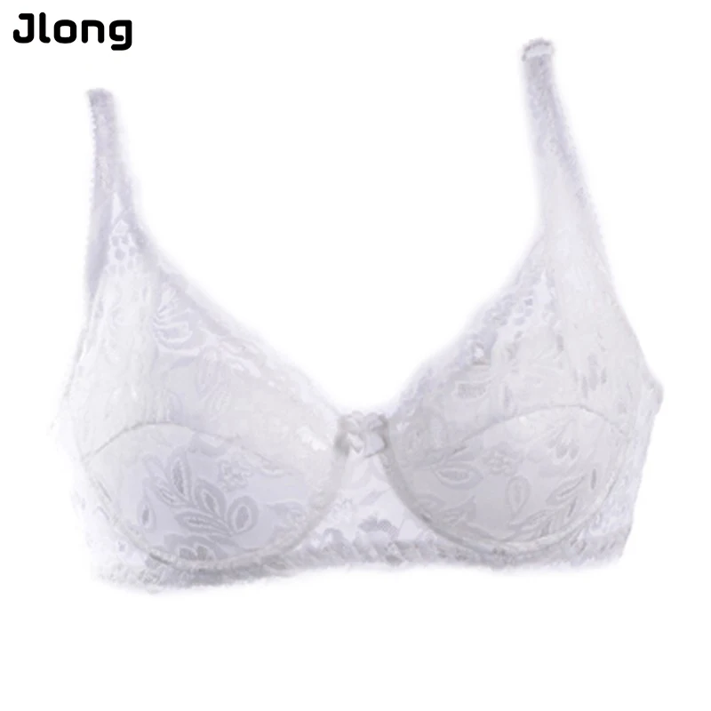 Женское нижнее белье однотонный дышащий бюстгальтер с кружевной отделкой и
