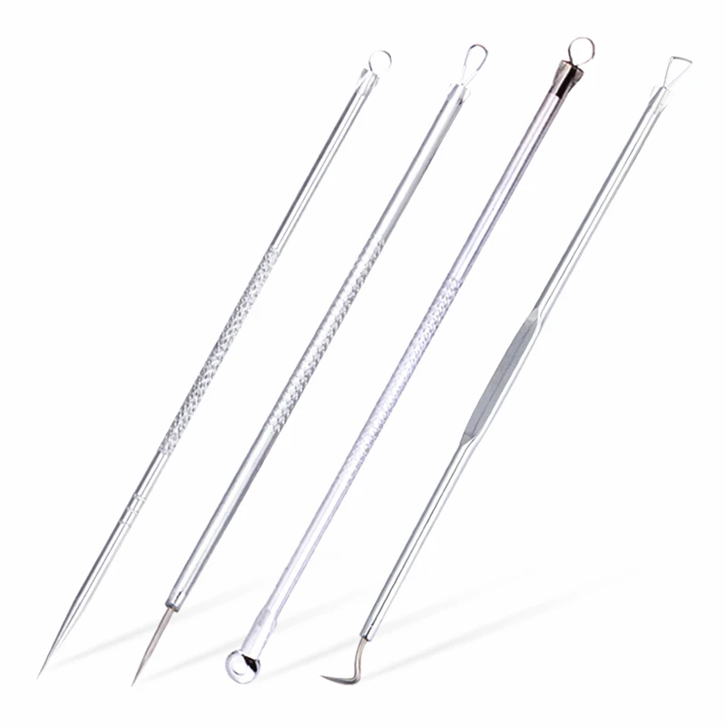 4pcs/lot Antibacterial Blackhead Pimples Acne Removal Needle Face Care Comedone Blemish Extractor Remover Skin Cleanser | Красота и