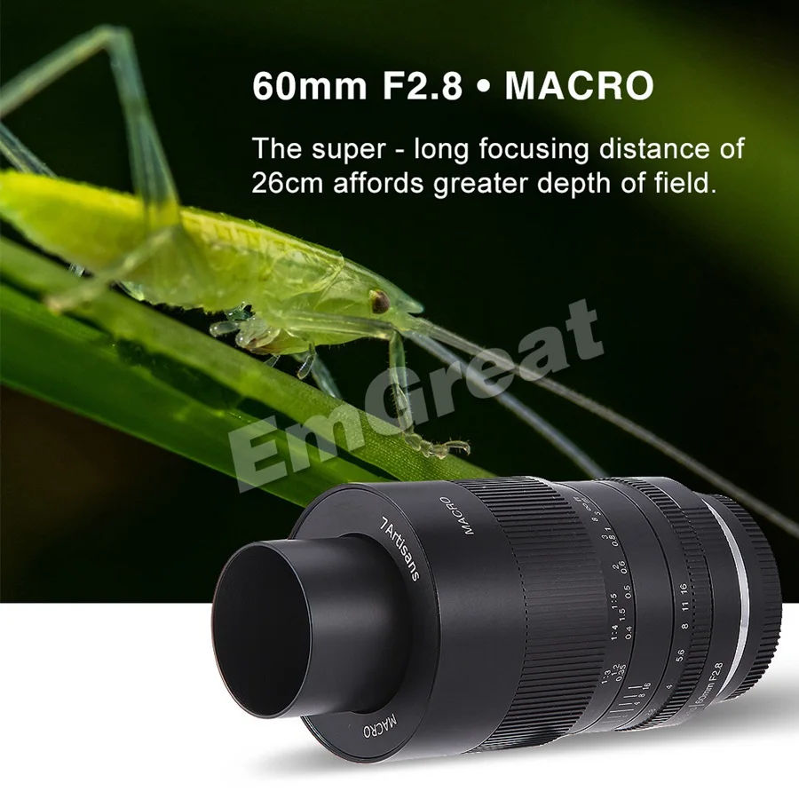 7 ремесленников 60 мм f2.8 1:1 увеличение макрообъектив подходит для sony E-mount Canon EOS RF Fuji M43 Nikon Z Mount беззеркальная камера