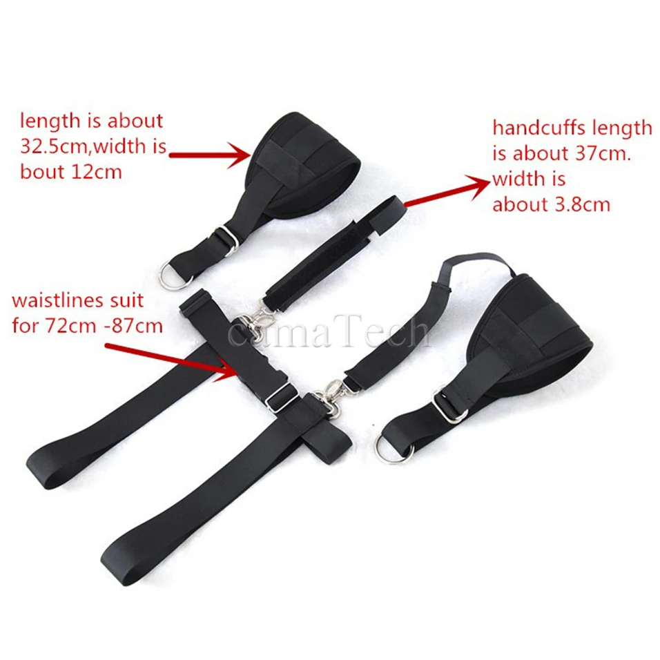 Нейлоновые открытые наручные манжеты camaTech с фиксацией на бедре ремни