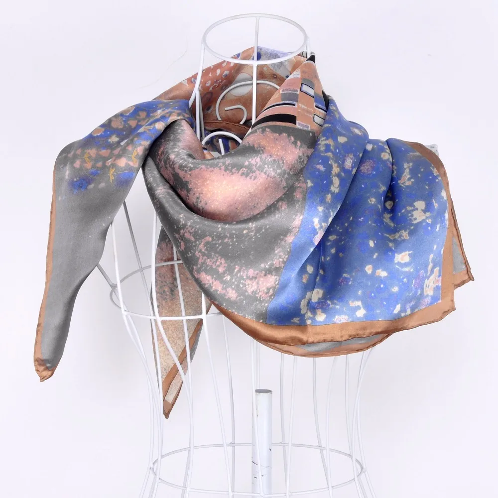 Модный женский шелковый шарф Бандана Хиджаб роскошный брендовый дизайнерский