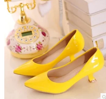 Женская обувь Zapatos De Mujer Красные туфли лодочки на высоком каблуке средней высоты