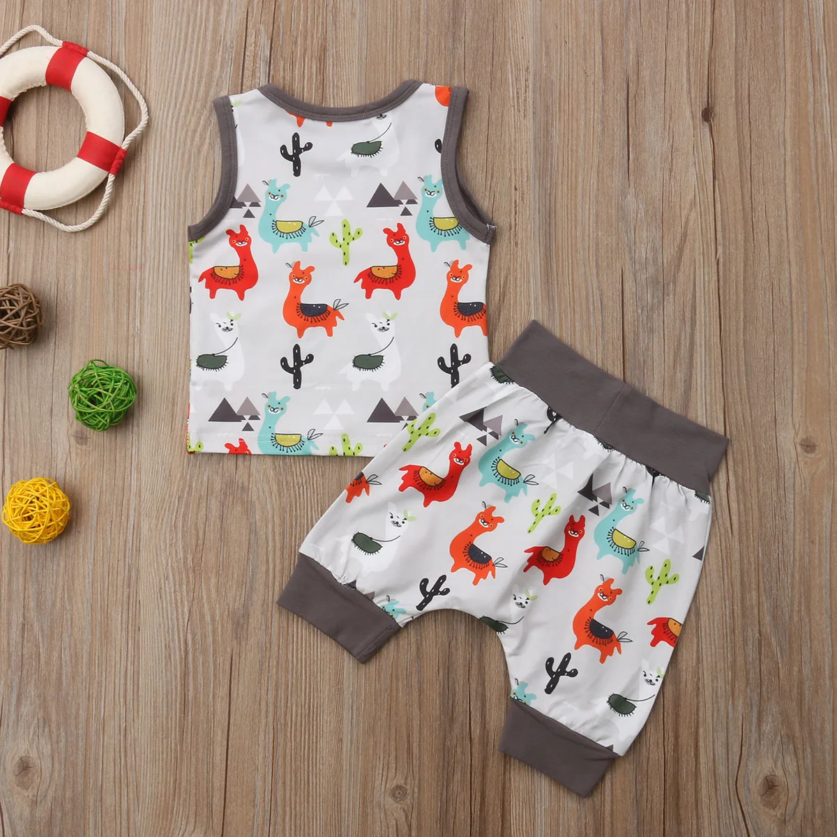 2 шт. одежда для малышей комплект одежды мальчиков с рисунком животного жилет топ