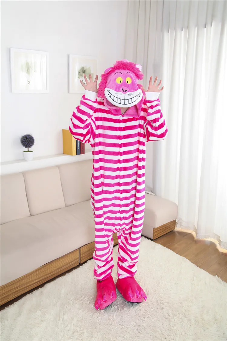 Зимняя Пижама-комбинезон унисекс с изображением Чеширского кота костюм в виде