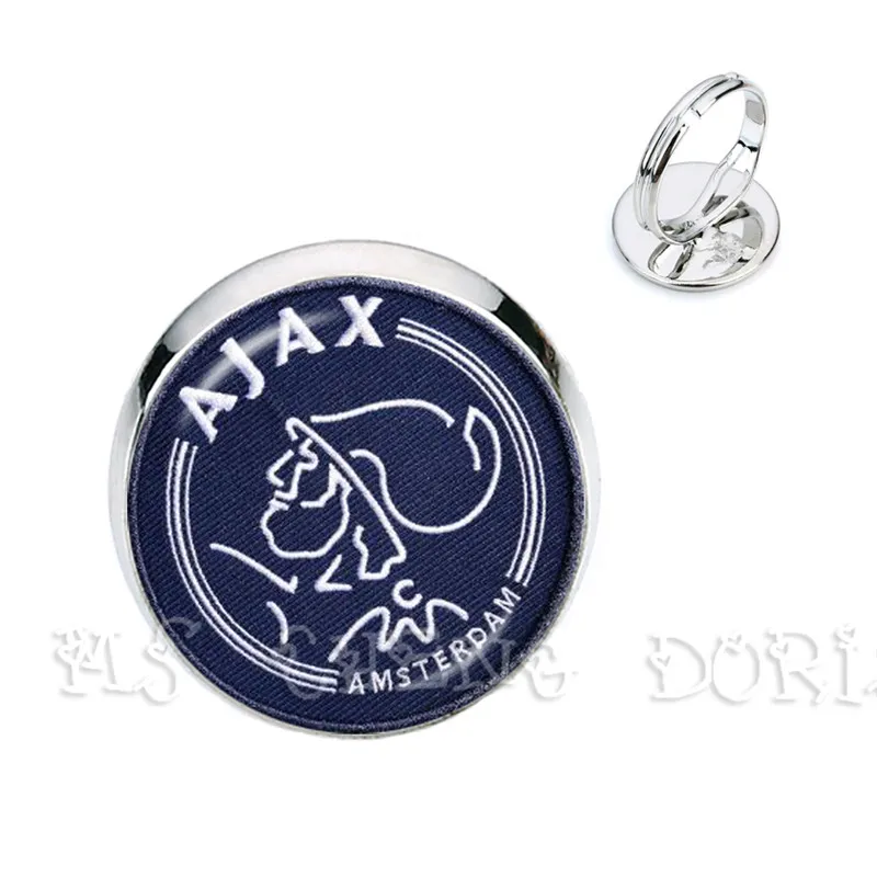 3 Футбольный клуб 16 мм стекло кольца с кабошоном Ajax футбольные лиги логотип футбольный Клубное кольцо для фанатов подарок - Цвет основного камня: 3