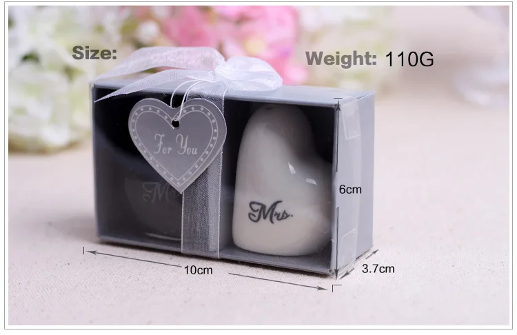 Лидер продаж в форме сердца &quotMr &amp миссис шейкер для соли и перца свадебный