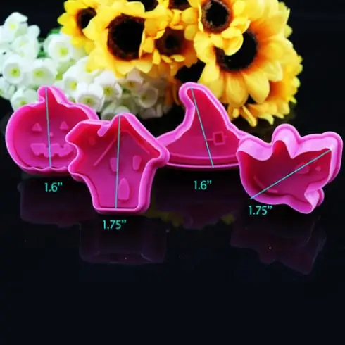 Милые инструменты для украшения Рождественского торта 4 шт Хэллоуин Тыква Sugarcraft