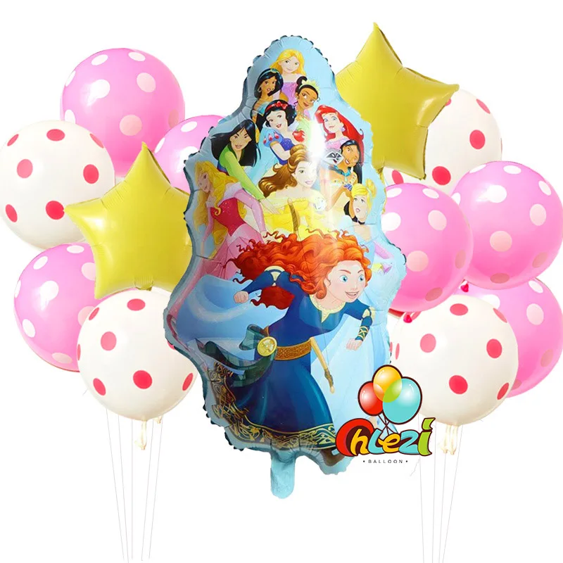 13 шт. принцесса Globos Baby shower Мерида Белоснежка Золушка Жасмин зеркальный шар на день рождения DIY вечерние украшения поставка для мамы и ребенка