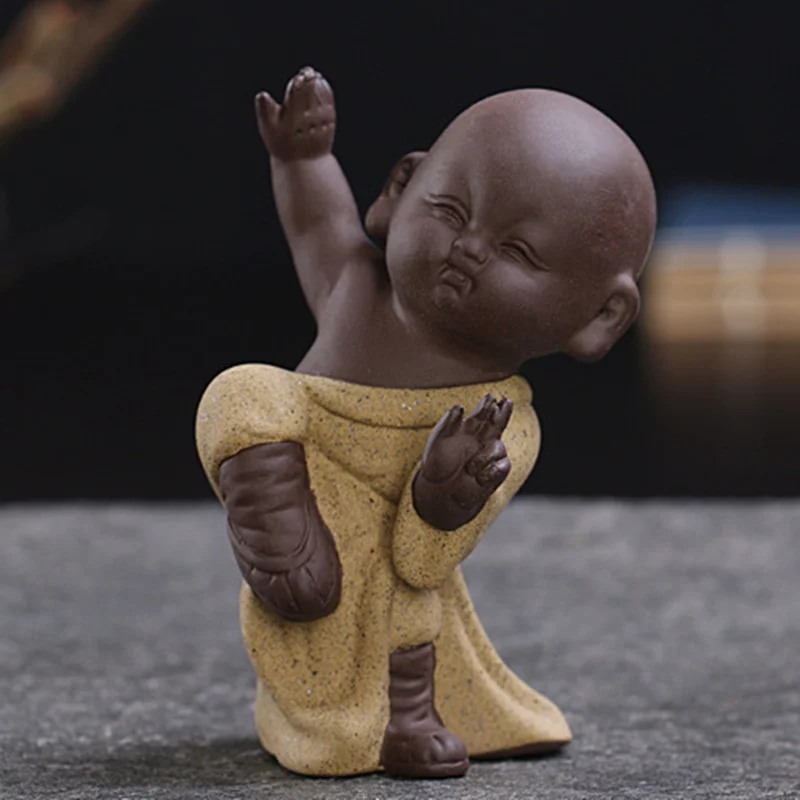 ZEETOON милый маленький Монах Будда чай питомец фиолетовый песок кунг-фу ребенок чай для домашних животных аксессуары для чайных тары настольные украшения