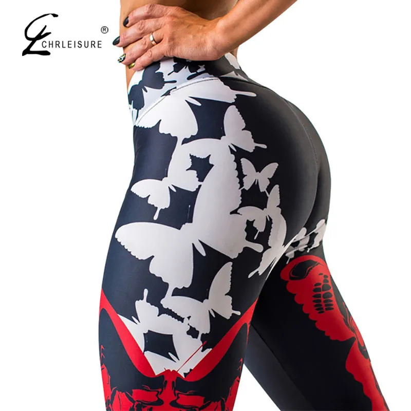 CHRLEISURE сексуальная юбка с завышенной талией пуш ап леггинсы принтом бабочка Для