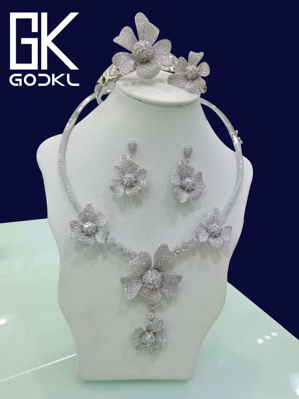 

GODKI Luxury Nigerian Jewelry sets For Women Wedding Cubic Zirconia Flower African Beads Jewelry Sets Indian bridal jewelry sets