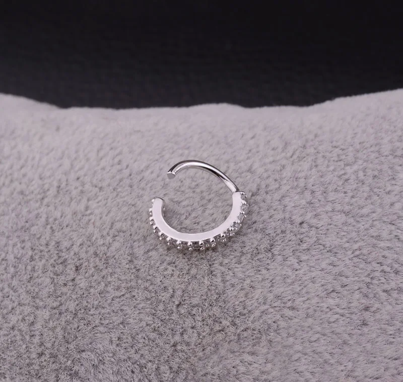 1 шт. розовое золото серебро Cz кольцо в нос серьги гвоздики Daith Snug Rook на Козелок