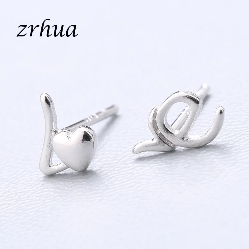 ZRHUA 925 пробы серебряные Простые серьги-гвоздики подарок pendientes oorbellen букле d'oreille femmes Новая коллекция рождественские подарки