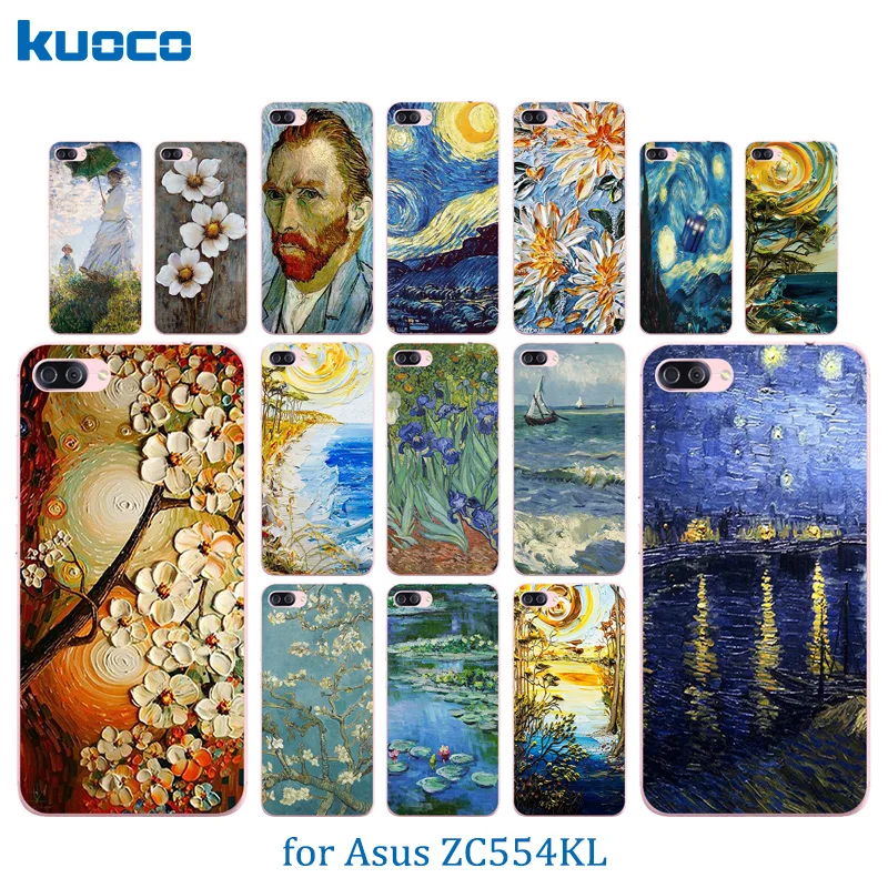 Мягкий чехол для Asus ZenFone 4 Max ZC554KL Van Gogh с узором из ТПУ силиконовый защитный
