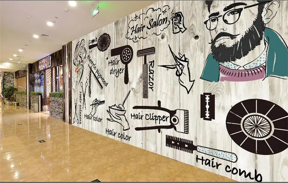 3d обои на заказ фото Нетканая комната росписи Парикмахерская Салон красоты