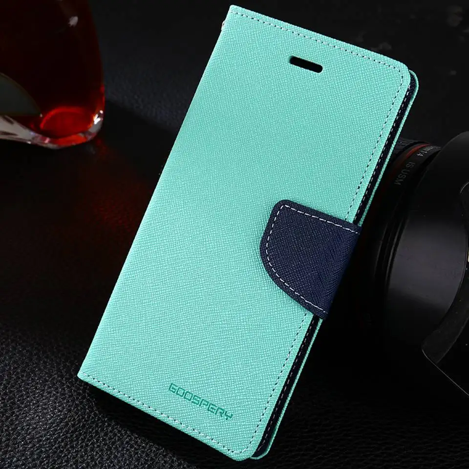 Mint color Goospery кожаный чехол-бумажник с откидной крышкой чехол для samsung Galaxy A10 A20 A30 A40 A50 A70 M10 M20 M30 S10 S9 S8 плюс S7 край - Цвет: Mint color