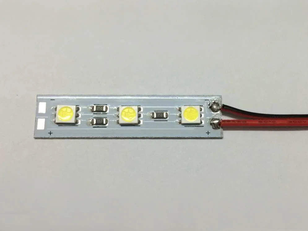 

500pcs 5050SMD LED Bar Light White/Warm White/R/G/B 3LED 4CM Cabinet LED module Strip DC12V Showcase LED Hard Strip 3 LED module