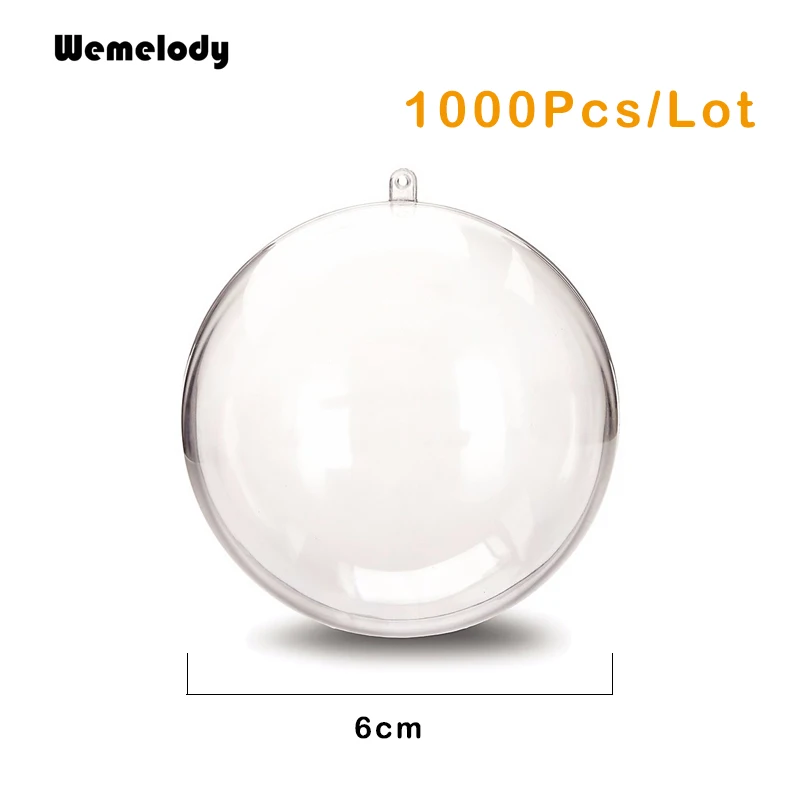 1000 шт. 60 миллимитров Рождественский прозрачный шар блестящий свадебное