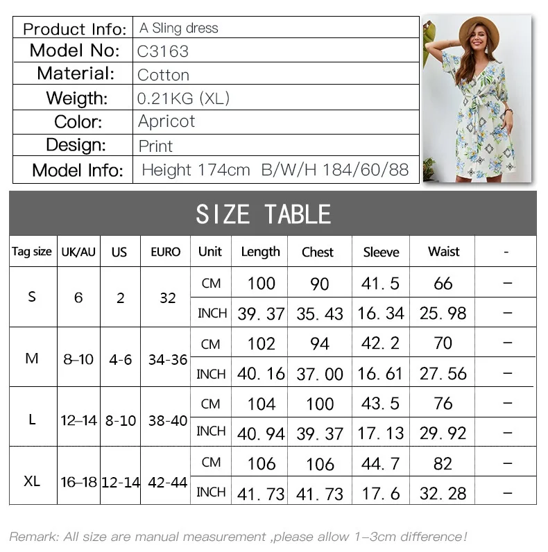 Женское платье с коротким рукавом ROHOPO Пляжное Платье До Колена v-образным вырезом
