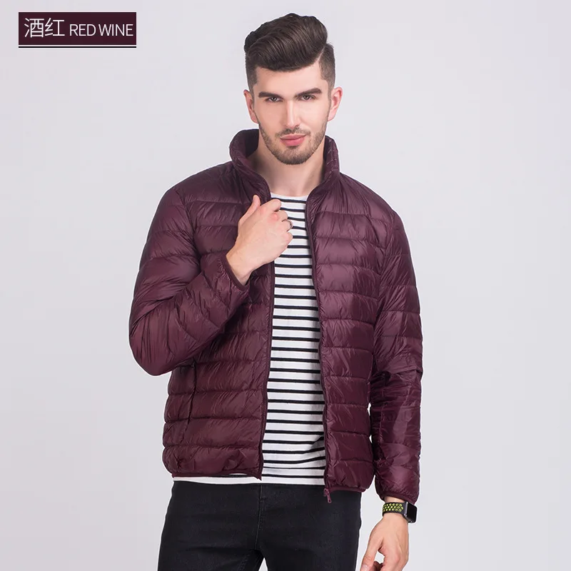 Wine NewBang бренд 6XL 7XL плюс зимняя куртка мужская ультра легкая пуховая куртка мужская Большая размер ветрозащитная легкая портативная теплая куртка - Цвет: Wine
