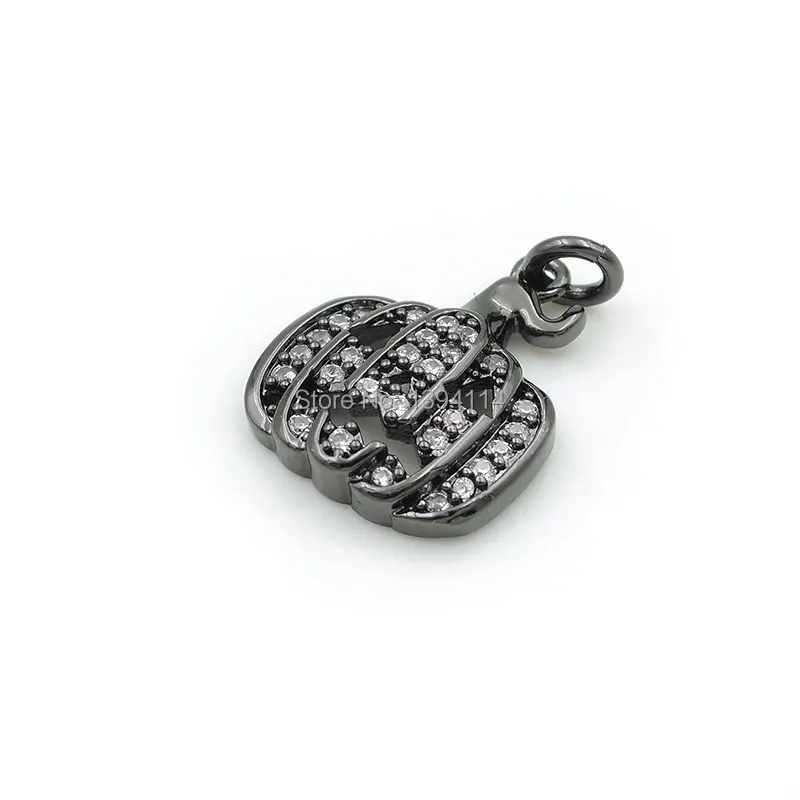 18*15*4mm Micro Pave Clear CZ Pumpkin Ghost Charms Fit For Making DIY Bracelets Or Necklaces Jewelry | Украшения и аксессуары