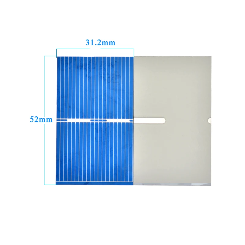 

SUNYIMA 100Pcs 0.5V 0.27W Polycrystalline Silicon Solar Panel Painel 52x31.2mm Mini Solar Cell for DIY Toy Solaire Power Battery