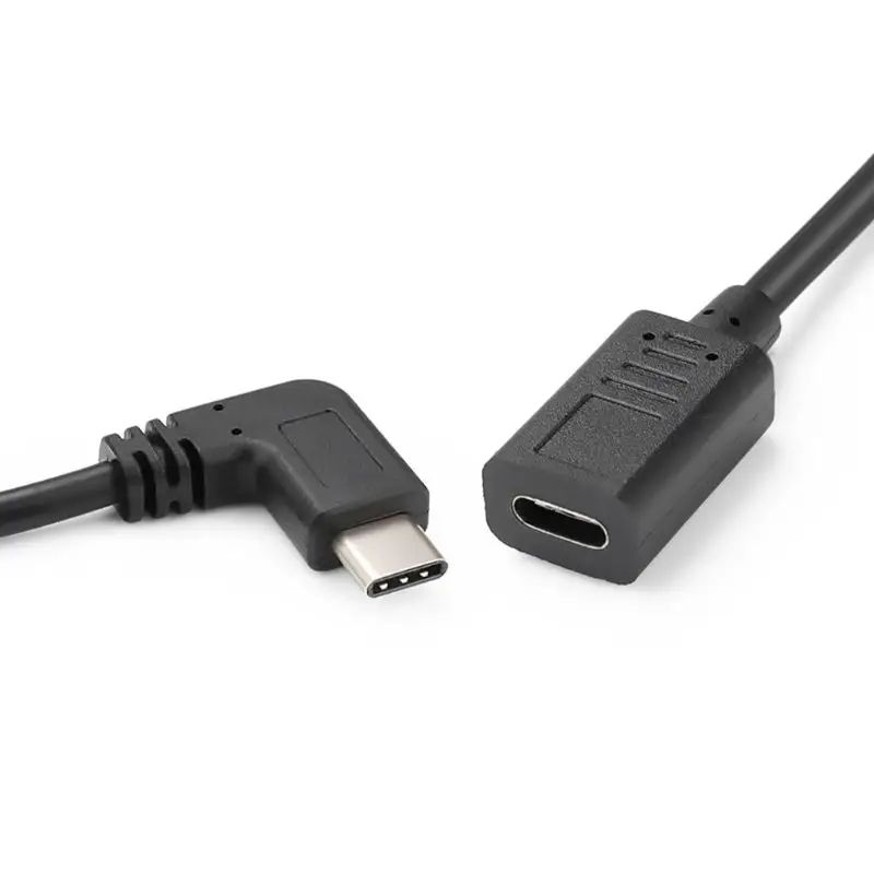 Черный 30 см 90 градусов кабель расширения шнур передачи данных провод USB Micro type-C для DJI Osmo Карманный карданный адаптер камеры - Цвет: Черный
