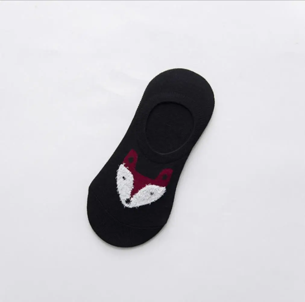 Sox невидимая лиса лодка Harajuku женские нитяные носки перо силиконовые мультфильм