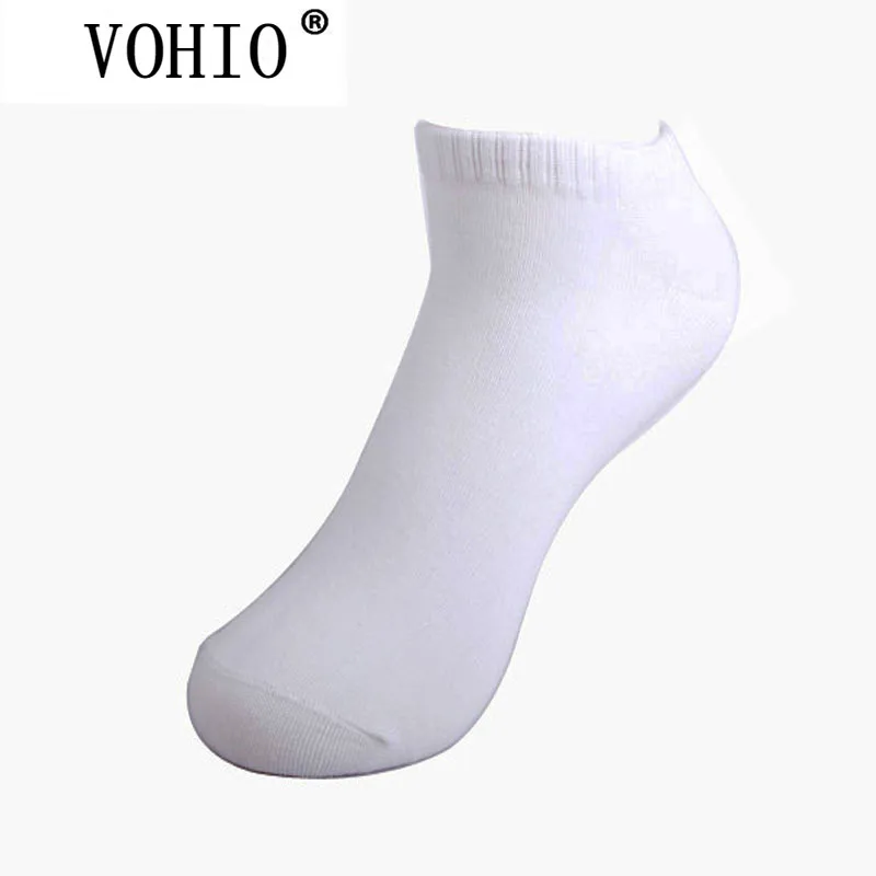 VOHIO Чистый хлопок носки деловые мужские носки толстые эластичные дышащие удобные носки - Цвет: Белый