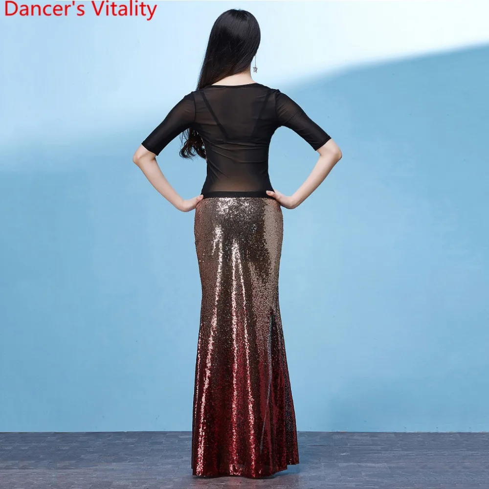 Женский костюм для восточных танцев тренировок комплект из топа и юбки с