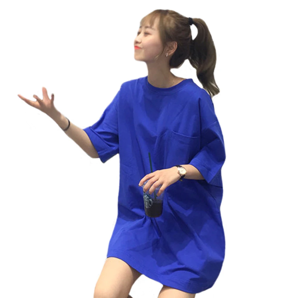 Свободные короткий рукав повседневное ежедневно носить круглый средства ухода