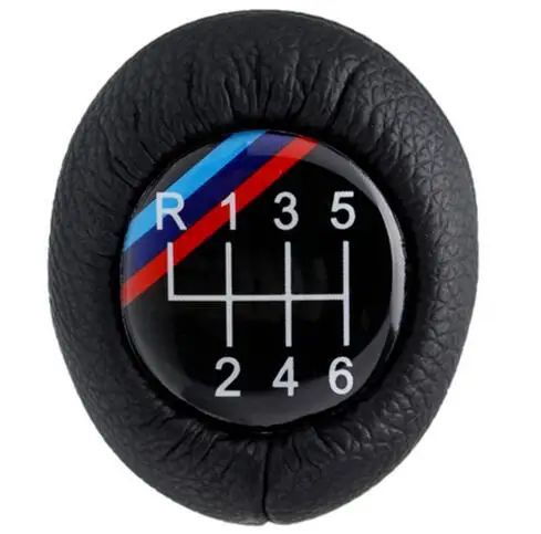 1Pc Black 6 Speed Manual Car Gear Shift Knob Leather For BMW Z3 E87 E90 X1 X3 X5 | Автомобили и мотоциклы