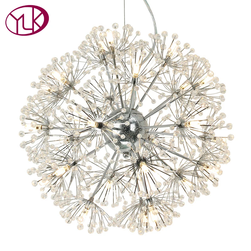 Youlaike Modern Crystal Chandelier Dandelion Design Home Light Fixtures Hanging Chandeliers Lighting | Лампы и освещение