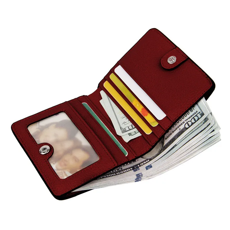 Кошелек из натуральной кожи для женщин, роскошный бренд, RFID Блокировка, двойной карман, на молнии и застежке, маленький кошелек ручной работы, держатель для карт