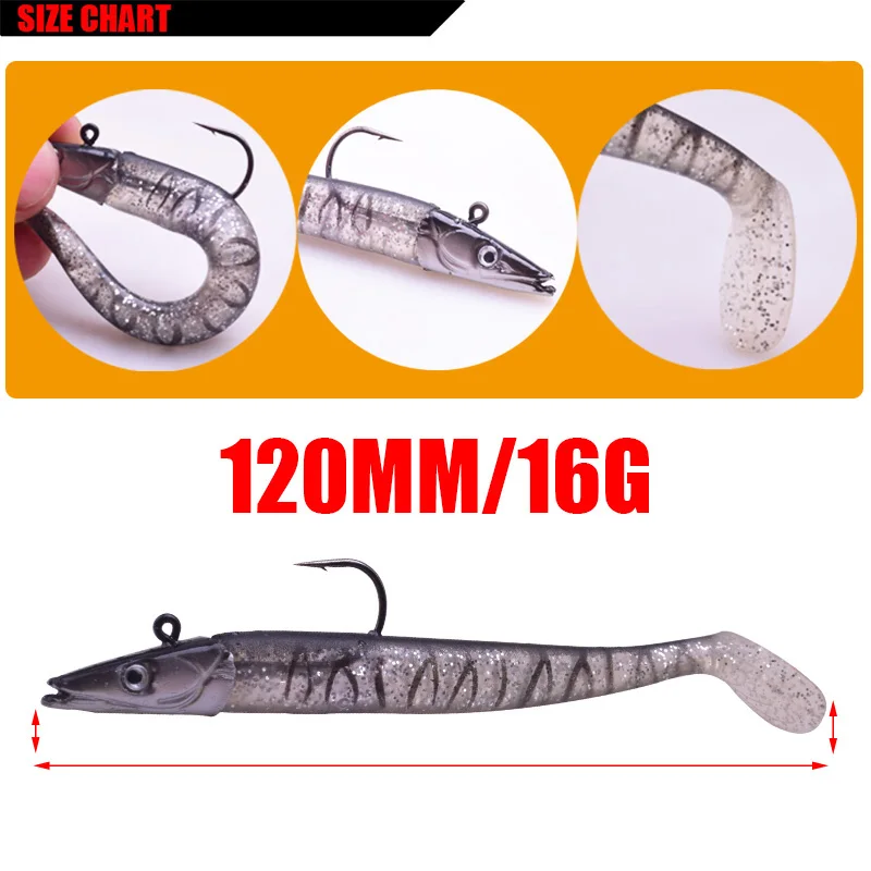 WDAIREN (12 см) 16g lead jig Head один крюк-воблер для рыбалки мягкие блесны на Тонущая