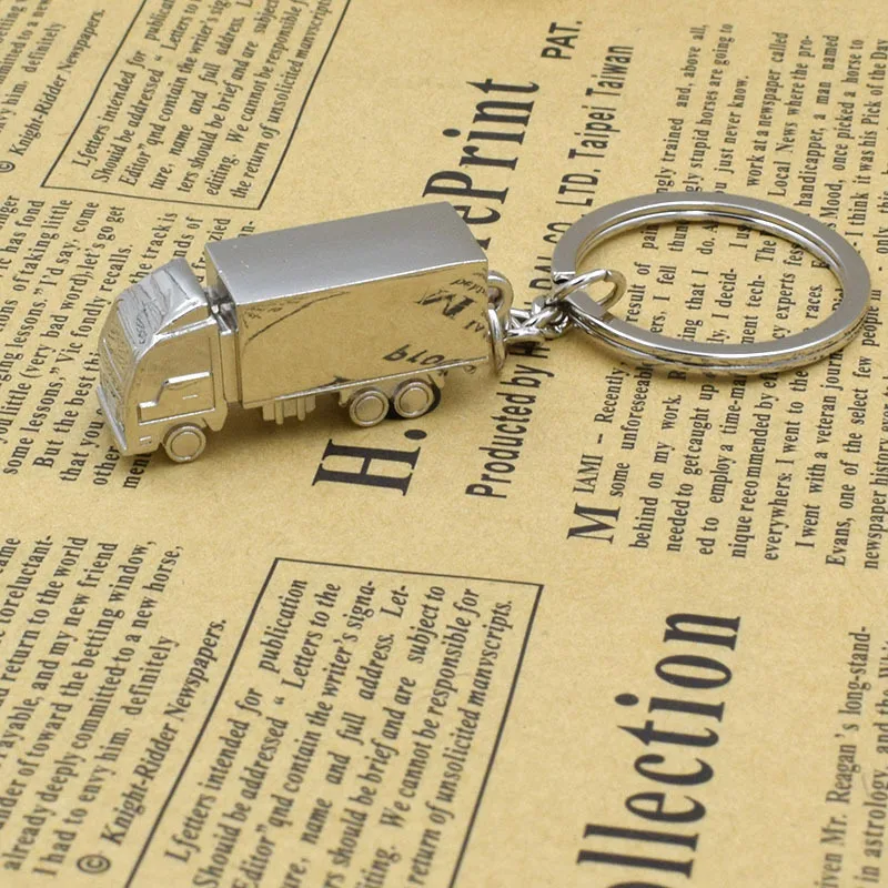 RE 100pcs/lot Zinc Alloy Key Chain Hot-sale creative high quality truck keychains metal zinc alloy keyring bijoux promotion gift | Дом и сад