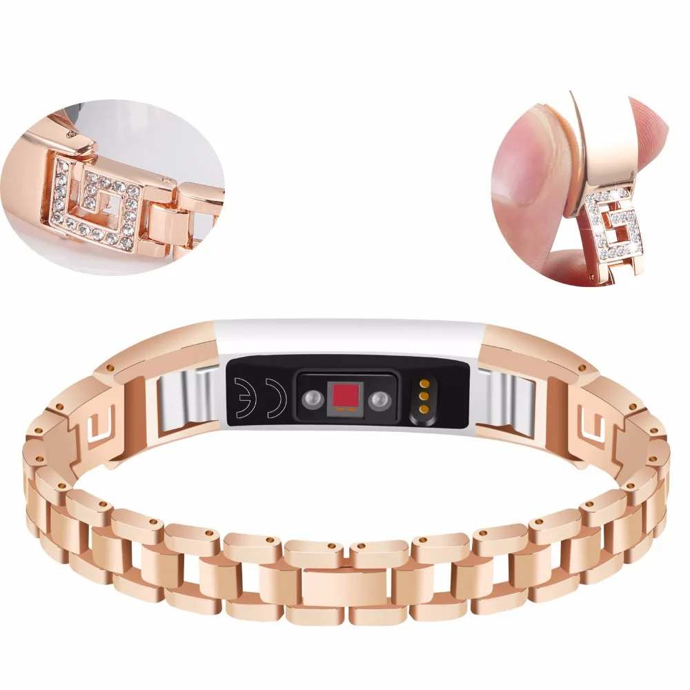 Сменные металлические ленты JOYOZY Для Fitbit Alta HR и серебристые розовые золотые со