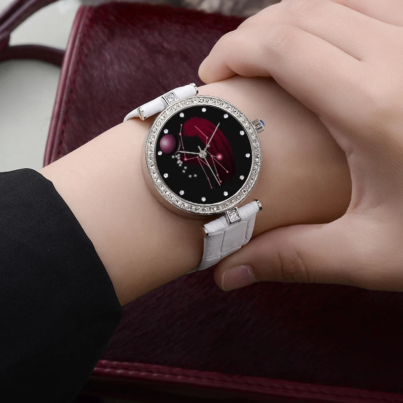 Модные женские часы Aidis с кожаным ремешком 12 созвездий кварцевые студенческие reloj