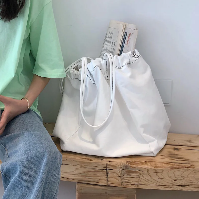 Новинка Лето 2019 Женская вместительная холщовая Портативная сумка на плечо для