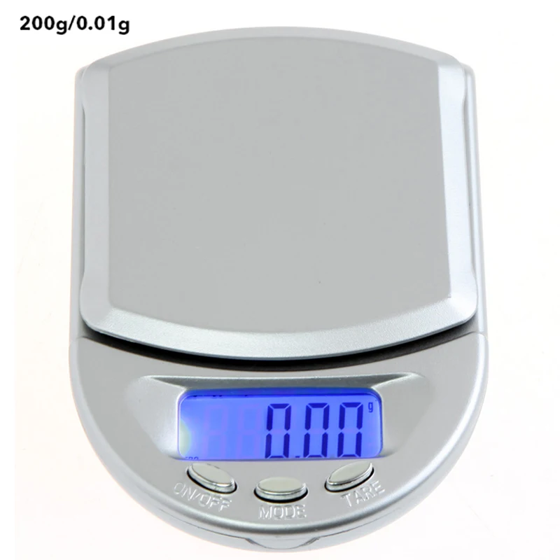 200gx0.01g Urijk 0,01/0,1 г электронные кухонные весы Мини карманный ЖК-дисплей Подсветка Нержавеющая сталь Портативный ювелирные электронные весы 500/200/100g Ёмкость - Цвет: 200gx0.01g