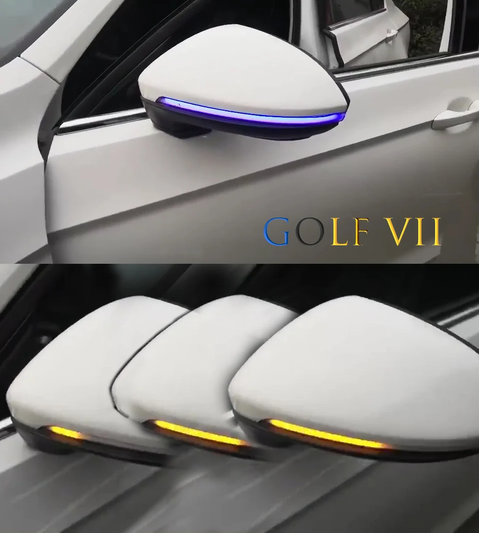 Очаровательное голубое двухцветное светодиодное зеркало заднего вида