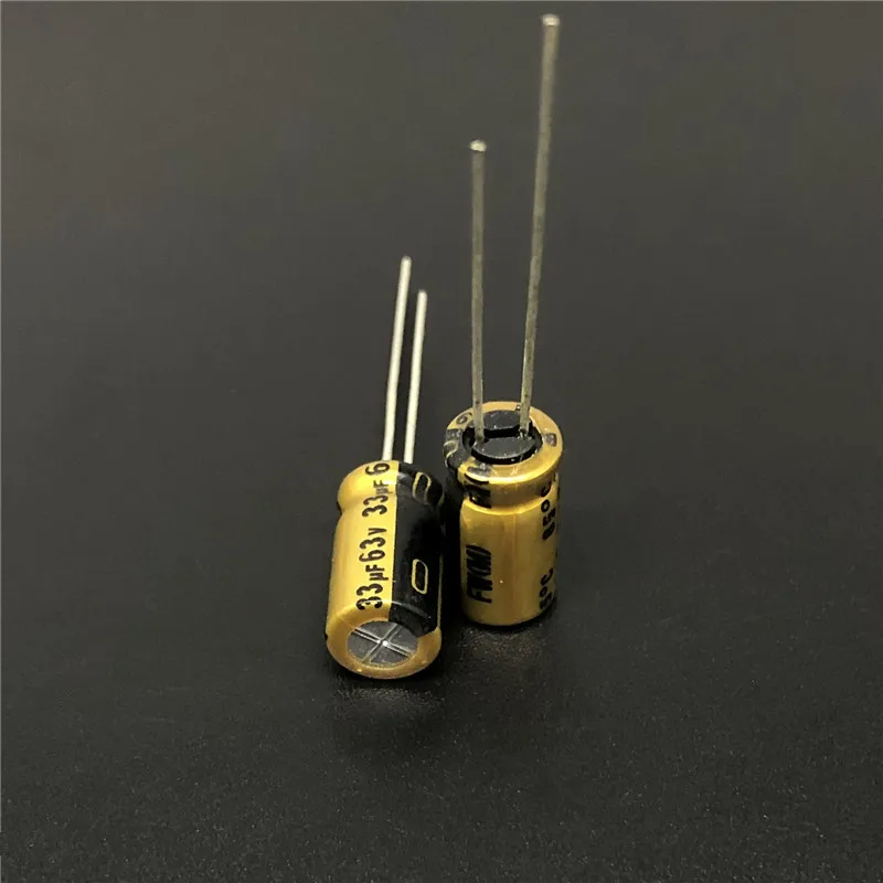 

10pcs/100pcs 33UF 63V NICHICON FW Series 6.3x11mm 63V33UF Audio Aluminum Electrolytic Capacitor
