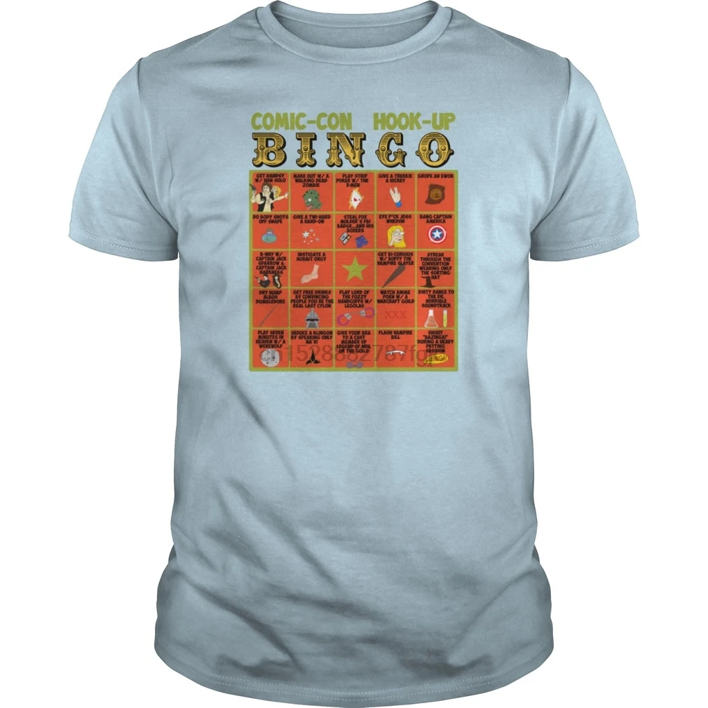 Мужская футболка с коротким рукавом Comic Con Hook Up Bingo T Shirt (женский стандарт) классная