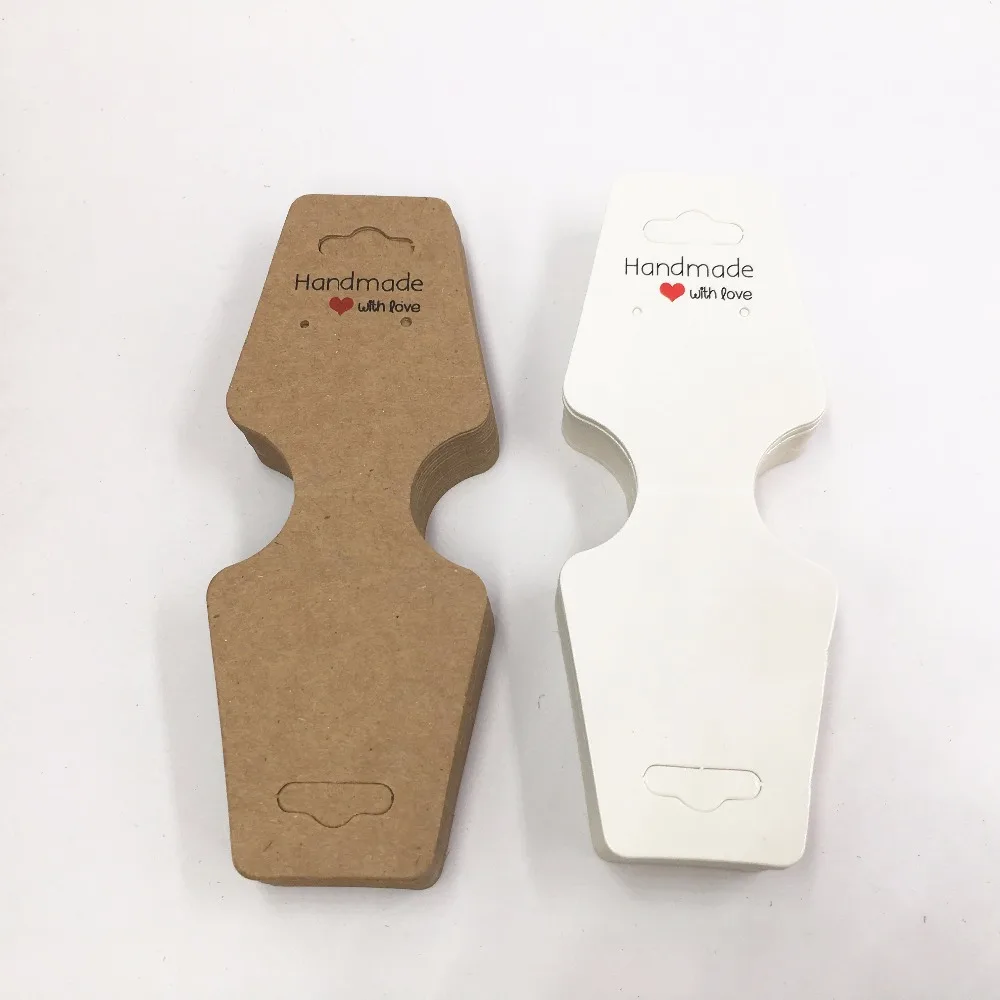 200 шт. белые/крафтовые витрины для ювелирных изделий ожерелье серьги карта кулон