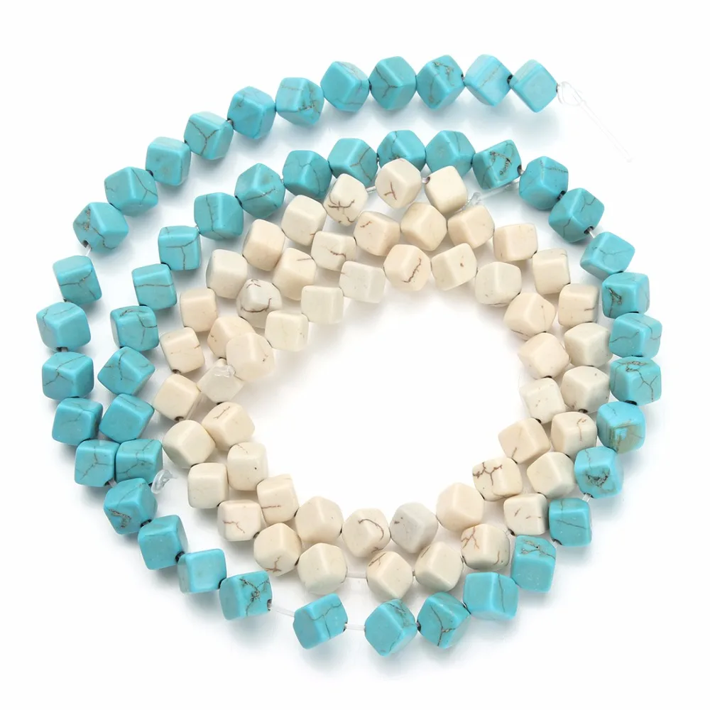 Approx.49 шт/упаковка оптом синий белый квадратный свободный бисер 6*6 мм для DIY